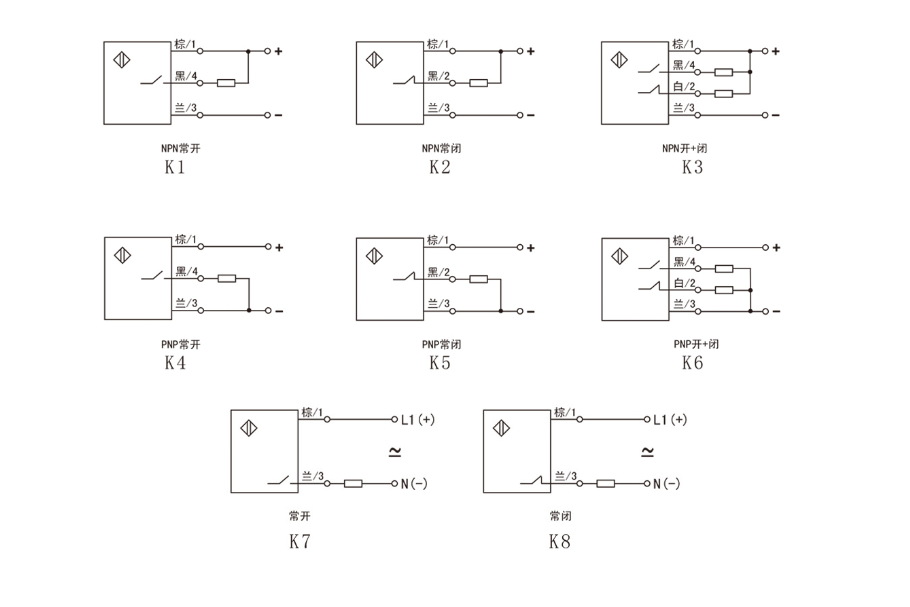 传感器接近开关NPN和PNP接线的区别